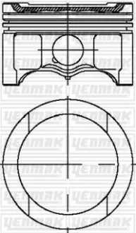 Поршень с кольцами і пальцем (размер отв. 81.01/STD) Caddy 1.6 Golf V/VI 1.6 (4ц.) (BFQ) бензин YENMAK 3104316000