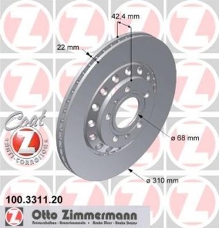 Диск тормозной ZIMMERMANN 100.3311.20