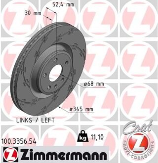 Диск гальмівний BLACK Z лівий ZIMMERMANN 100335654
