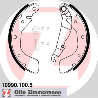 Фото колодки гальмівні барабанні комплект ZIMMERMANN 109901005 Колодки гальмівні барабанні комплект ZIMMERMANN 109901005