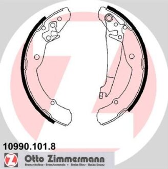 Фото колодки гальмівні барабанні комплект ZIMMERMANN 109901018 Колодки гальмівні барабанні комплект ZIMMERMANN 109901018