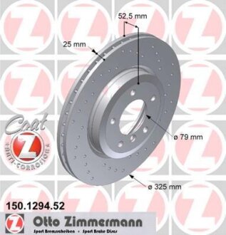 Фото диск гальмівний SPORT Z ZIMMERMANN 150129452 Диск гальмівний SPORT Z ZIMMERMANN 150129452