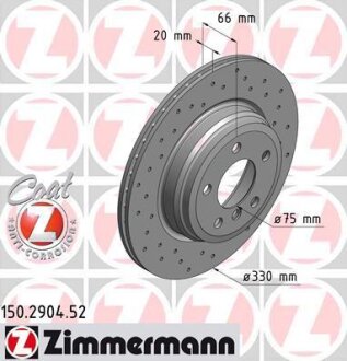 Фото диск гальмівний SPORT Z ZIMMERMANN 150290452 Диск гальмівний SPORT Z ZIMMERMANN 150290452