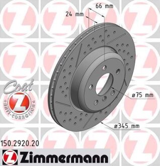 Фото диск гальмiвний Coat Z ZIMMERMANN 150292020 Диск гальмiвний Coat Z ZIMMERMANN 150292020