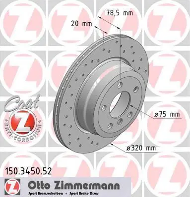 Диск гальмівний SPORT Z ZIMMERMANN 150345052 (фото 1)