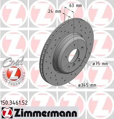Диск гальмівний SPORT Z ZIMMERMANN 150346152 (фото 1)