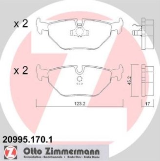 Комплект тормозных колодок ZIMMERMANN 20995.170.1