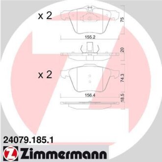Колодки гальмівні дискові, комплект ZIMMERMANN 240791851