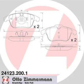 Колодки гальмівні дискові комплект ZIMMERMANN 241232001