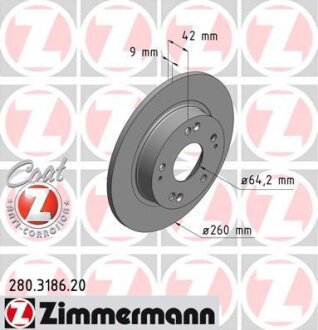Фото диск гальмівний Coat Z ZIMMERMANN 280318620 Диск гальмівний Coat Z ZIMMERMANN 280318620