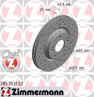 Фото диск гальмiвний SPORT Z ZIMMERMANN 285353152 Диск гальмiвний SPORT Z ZIMMERMANN 285353152