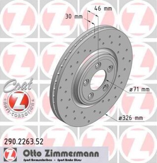 Фото диск гальмівний SPORT Z ZIMMERMANN 290226352 Диск гальмівний SPORT Z ZIMMERMANN 290226352