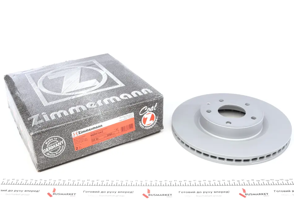 Диск гальмівний (передній) Mazda 3 1.5D/2.0/2.2D 13-/CX-3 15- (295x25)(з покриттям)(вентил.) ZIMMERMANN 370.3054.20 (фото 1)
