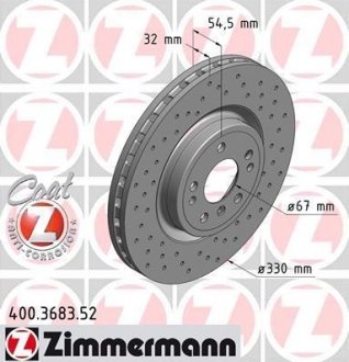 Диск тормозной ZIMMERMANN 400.3683.52