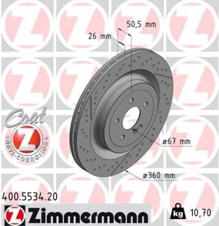 Фото диск гальмівний Coat Z ZIMMERMANN 400553420 Диск гальмівний Coat Z ZIMMERMANN 400553420