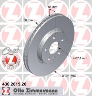 Диск гальмівний ZIMMERMANN 430.2615.20