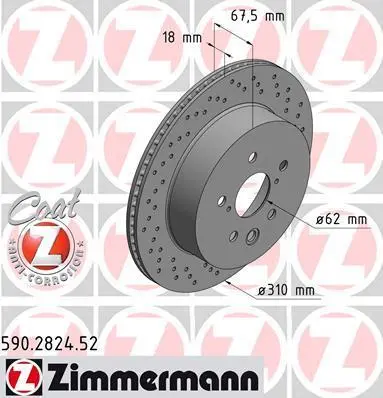Диск гальмівний SPORT Z ZIMMERMANN 590282452 (фото 1)