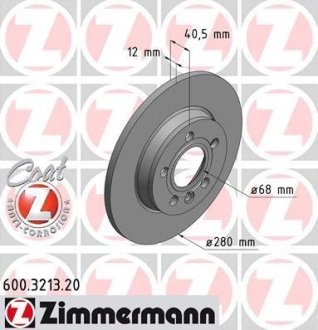 Диск тормозной ZIMMERMANN 600.3213.20